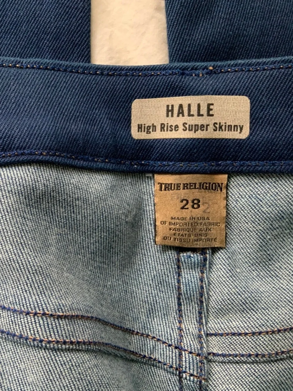 NWOT True Religion Halle High Rise Super Skinny Jeans Size 28 Made in the USA